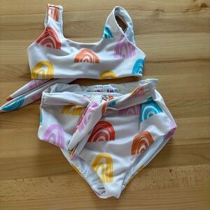Dot Dot Smile Colorful Rainbow Bikini Set Kids Youth Girls 5/6 Swimsuit Swim